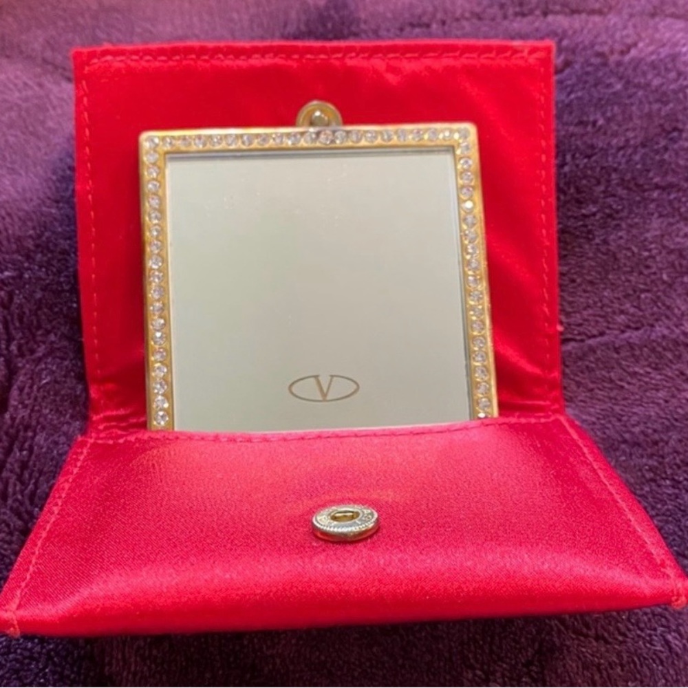 Valentino Gold and Red Compact Mirror